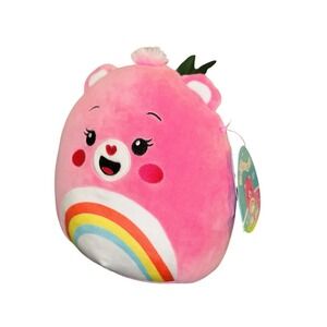 Squishmallows FuzzAmellow Care Bears Cheer Bear Pink Rainbow Plush Toy 8" NWT‎